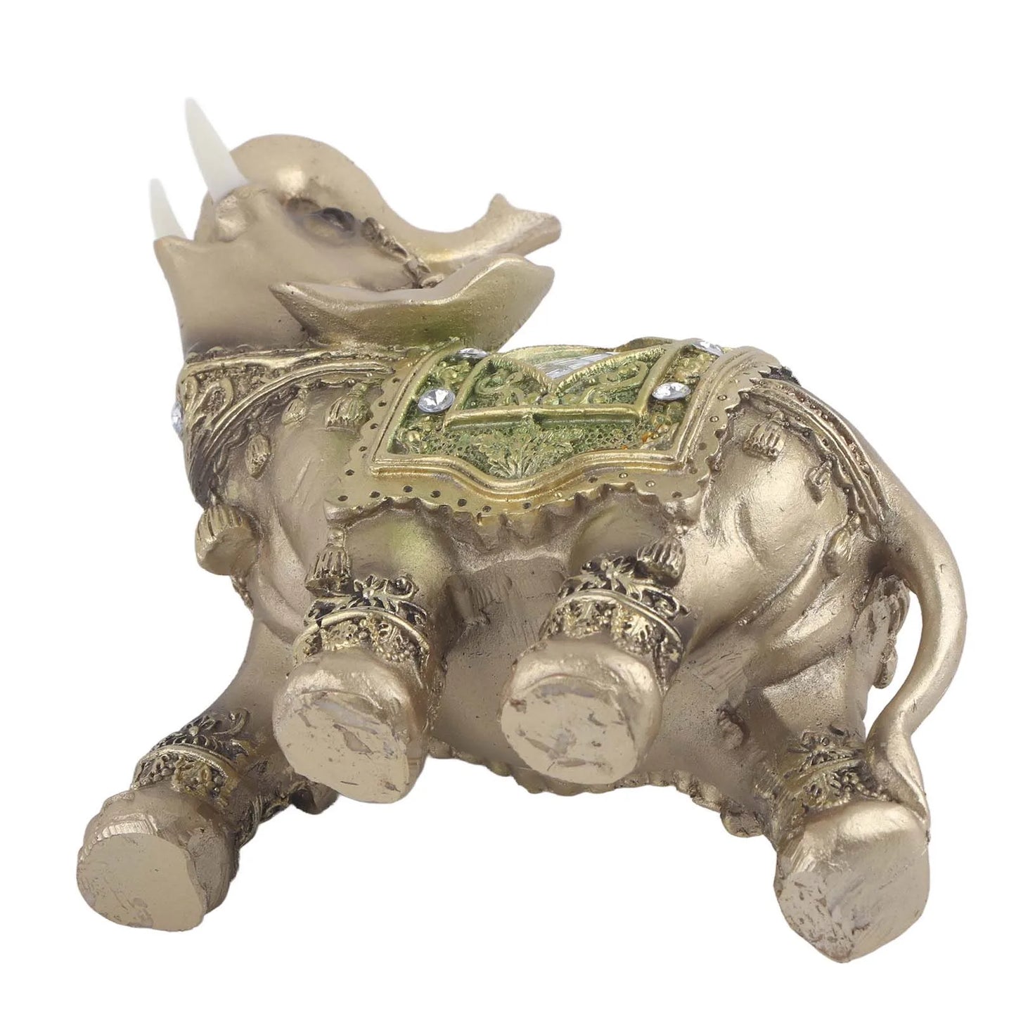 Feng Shui Elephant Statue, Lucky Feng Shui Green Elephant Statue, Sculpture Wealth Figurine, Gift Home Decoration Elephant Figurine