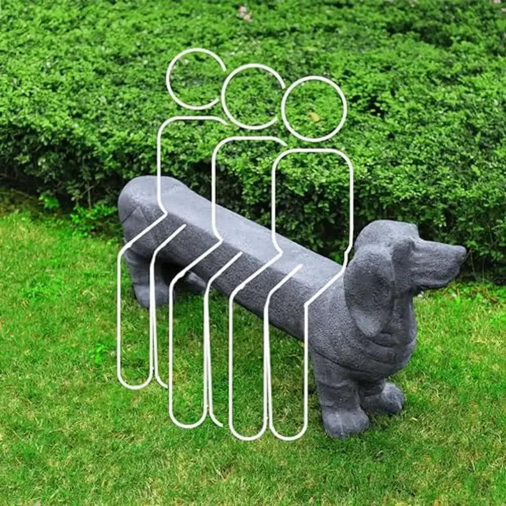 Decor Dachshund Dog Sculpture Stool Garden Bench Outdoor Decoration Gift 55.5’’L Magnesium Oxide