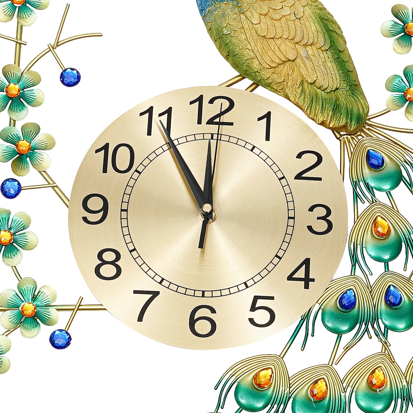 Peacock Wall Clock 75*65cm Exquisite Retro Decorations for Decorating Living Room and Dining Room Special Gift