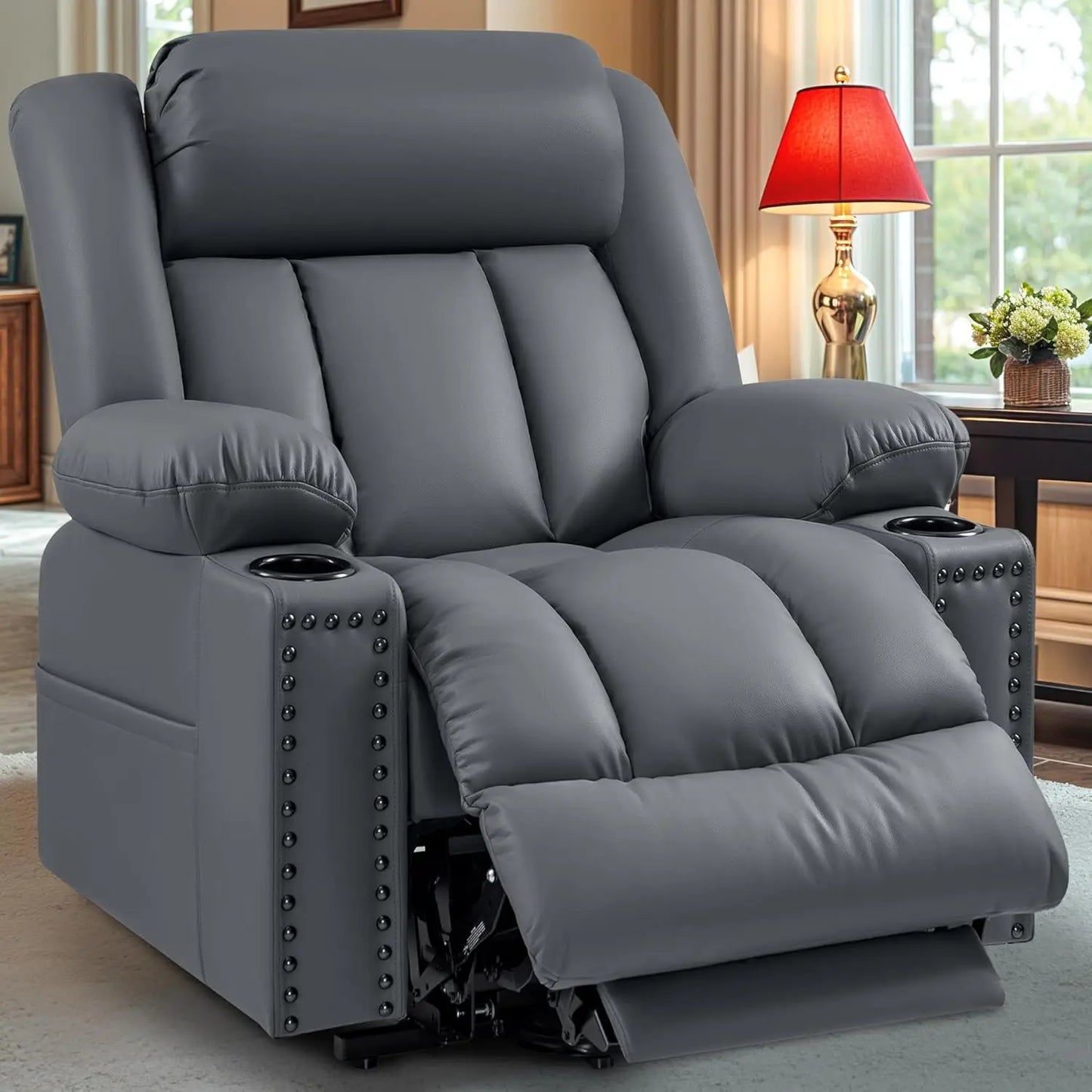 Chair Triple Motor Large Power Lift Recliner Chair for Matured and Elderly with Heat and Massage, Lay Flat Lift Chairs for the Young and Elderly