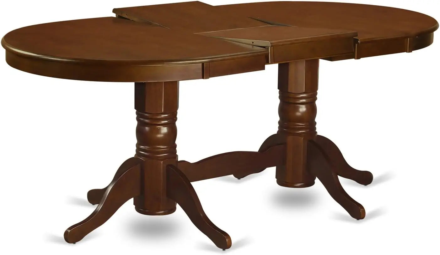 Dining Room Set 7-Piece, Modern Set Consists of an Oval Wooden Table with Butterfly Leaf and 6 Dining Room Chairs