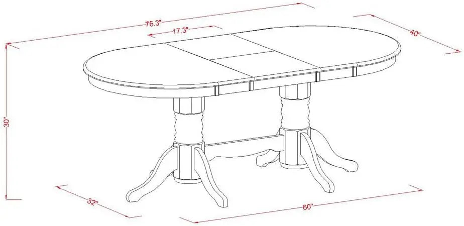 Dining Room Set 7-Piece, Modern Set Consists of an Oval Wooden Table with Butterfly Leaf and 6 Dining Room Chairs