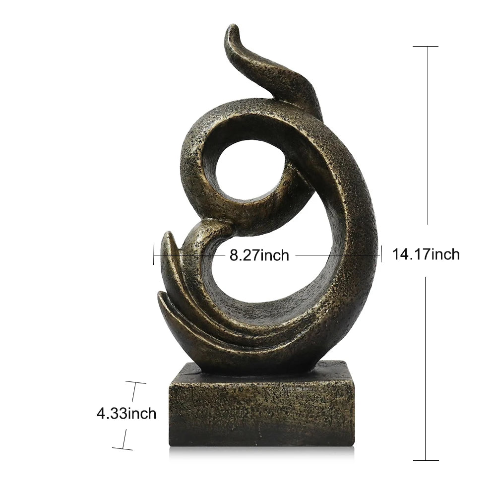 Retro Style Sculpture Statue Decoration Home Gift Crafts Home Living Room Bookshelf Coffee Table Office Desk Decoration 14.17''H