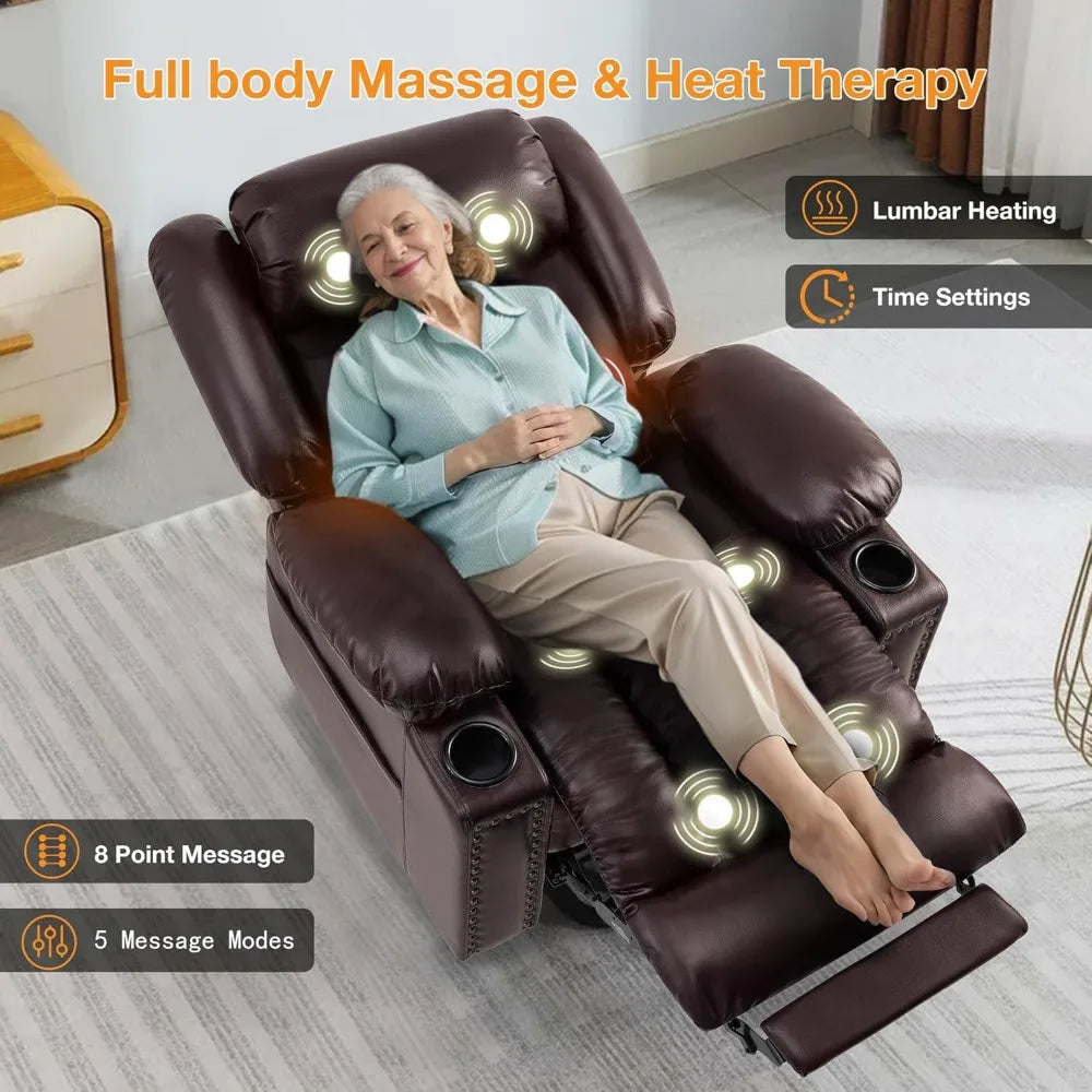 Chair Triple Motor Large Power Lift Recliner Chair for Matured and Elderly with Heat and Massage, Lay Flat Lift Chairs for the Young and Elderly