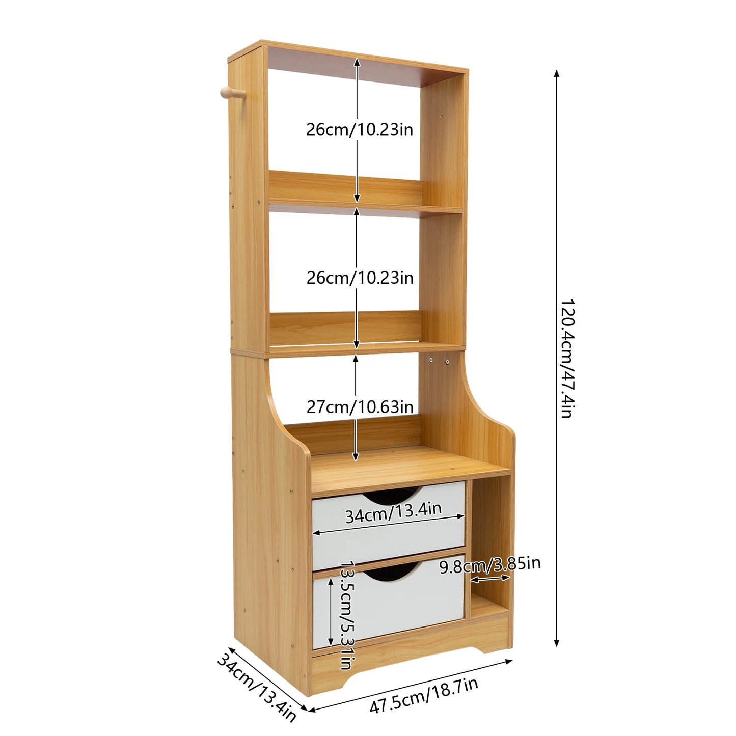 End Table Wood Modern Nightstand Side Table Cabinet Bedside Table with 2 Drawers