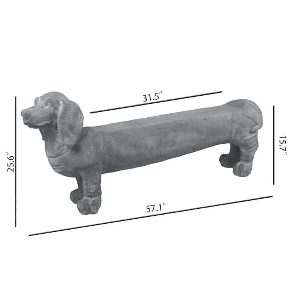 Decor Dachshund Dog Sculpture Stool Garden Bench Outdoor Decoration Gift 55.5’’L Magnesium Oxide