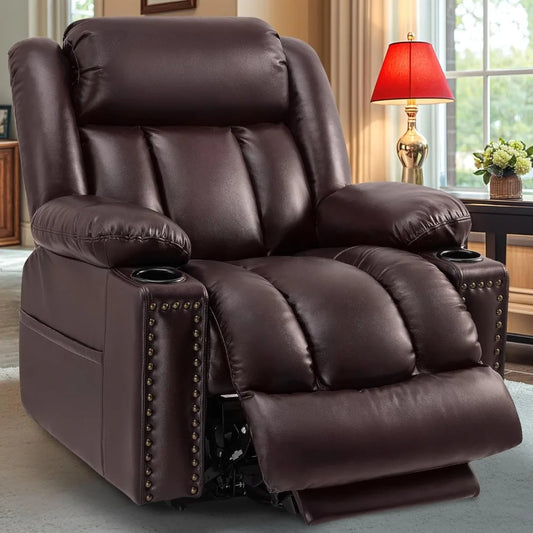 Chair Triple Motor Large Power Lift Recliner Chair for Matured and Elderly with Heat and Massage, Lay Flat Lift Chairs for the Young and Elderly