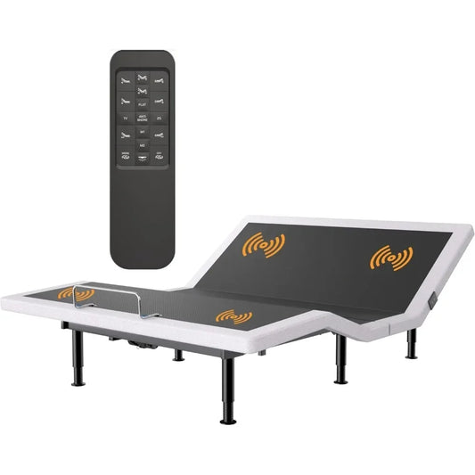 Electric Full Size or Queen Size Full Adjustable Bed Frame with Massage, Wireless Remote，USB，Head Foot Incline，Underbed Light，Electric Bed Frame