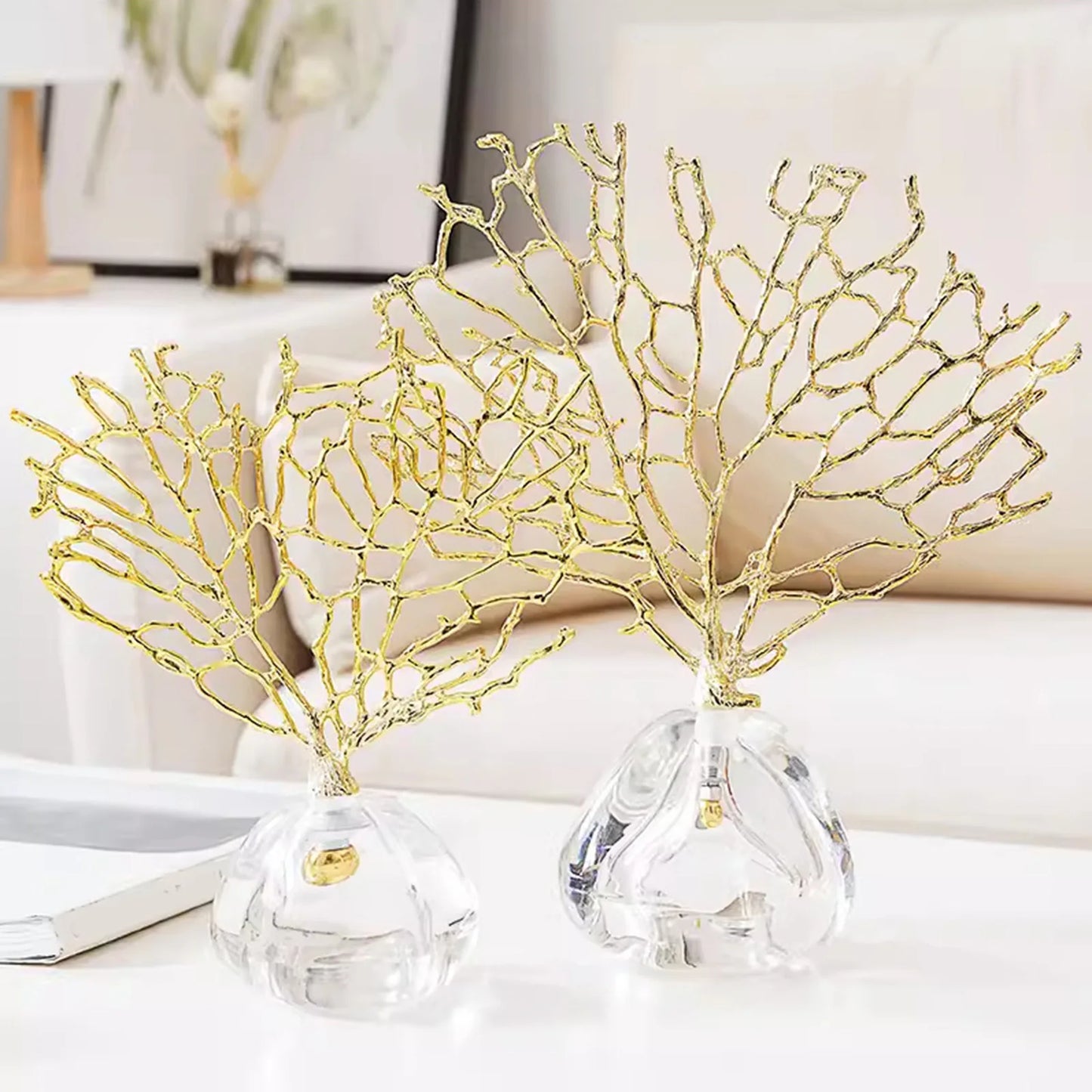 Lucky Tree Figurine Decorative Statue Collectible Stylish Prosperity Sculpture Tabletop Ornament for Bedroom Living Room Desk