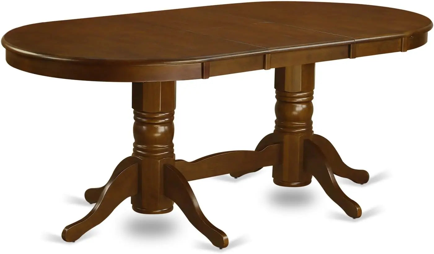 Dining Room Set 7-Piece, Modern Set Consists of an Oval Wooden Table with Butterfly Leaf and 6 Dining Room Chairs