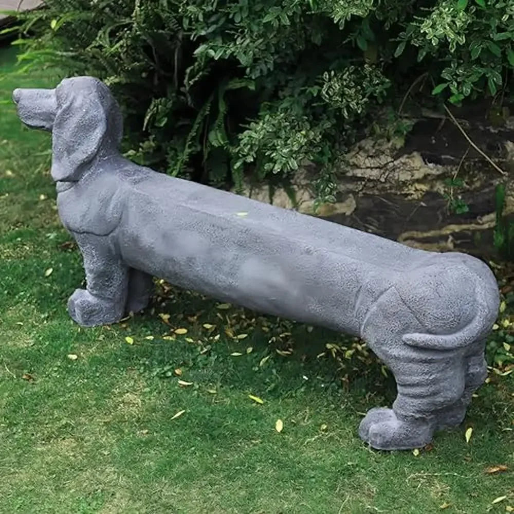 Decor Dachshund Dog Sculpture Stool Garden Bench Outdoor Decoration Gift 55.5’’L Magnesium Oxide